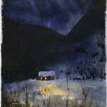 Midwinter in the North is a season of endless night, but it’s here that light realy finds its voice. A hauntingly watercolor of a winter home where the darkness makes every spark of light shine brighter.